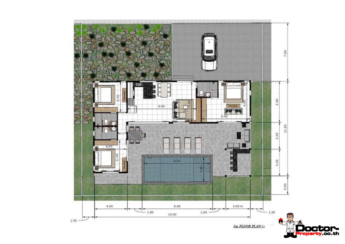 New Modern 3 Bedroom Sea View Villa – Lamai, Koh Samui – For Sale